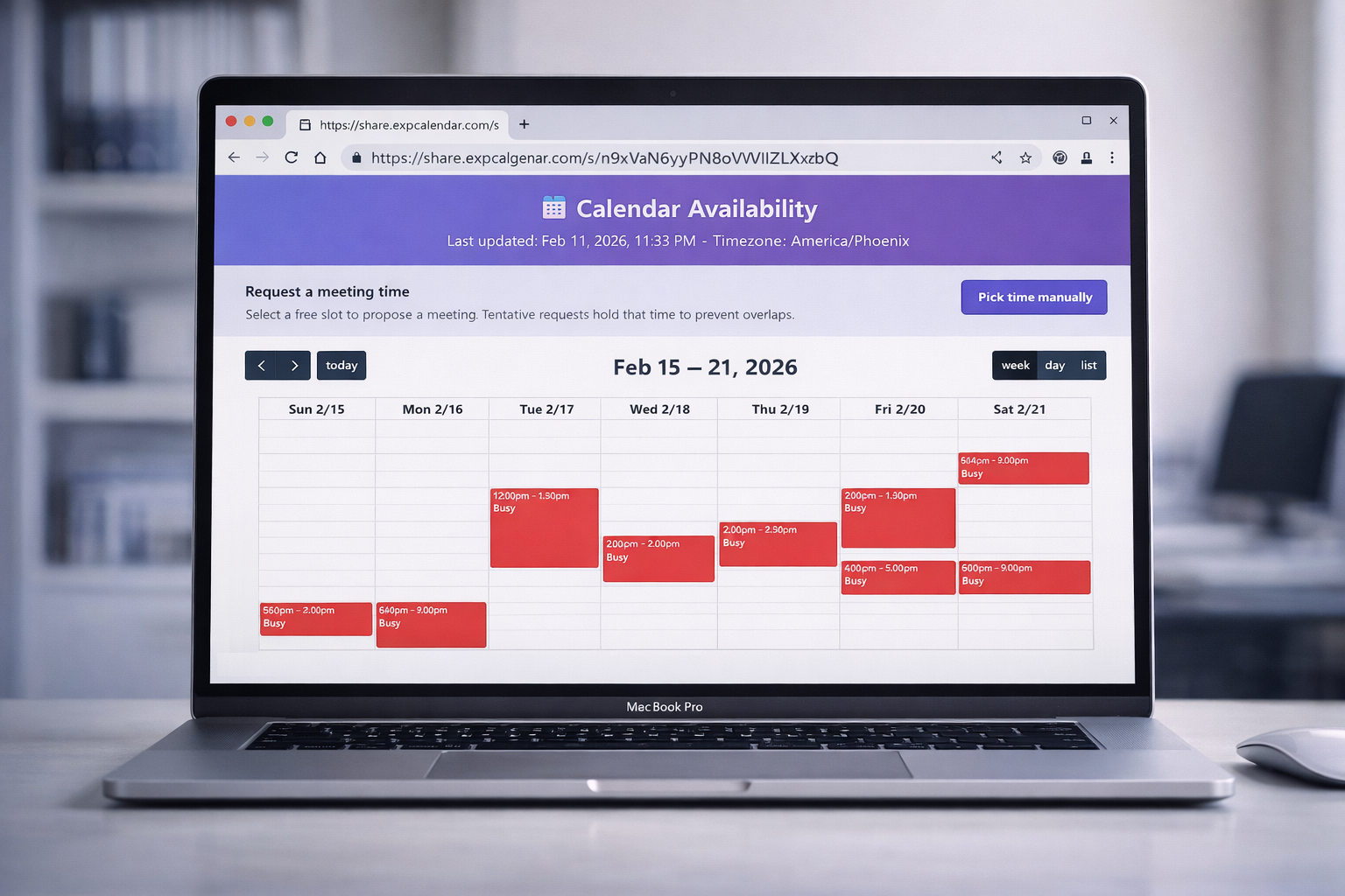 ExpCalendar Calendar View